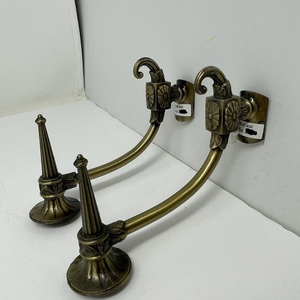 2 REL Brass Colored Wall Hook Hanger‎ Curtain Tie Back Hook 6”